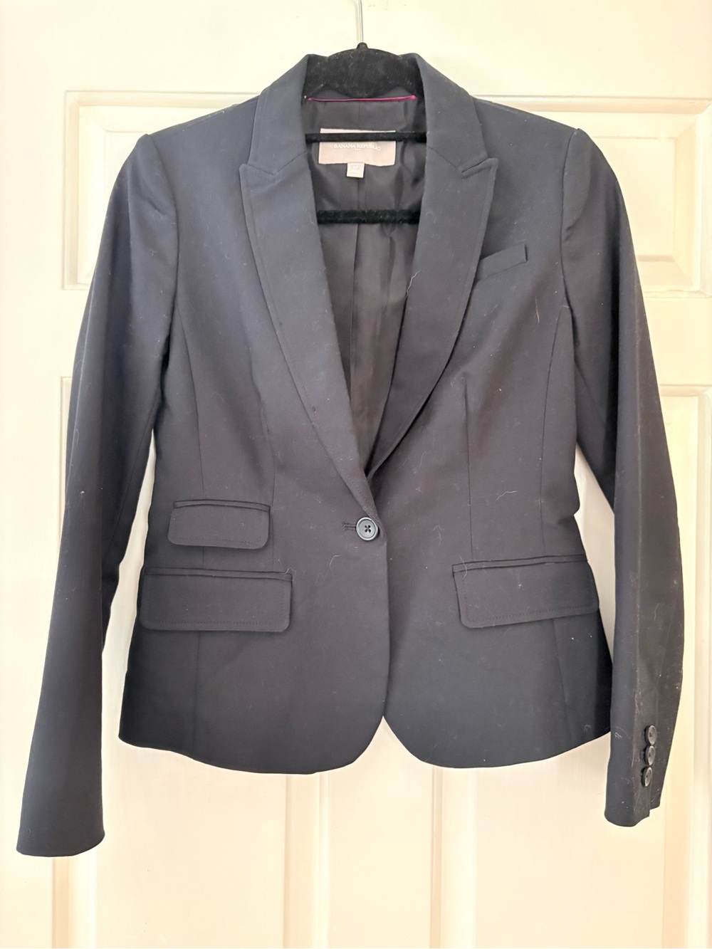 Banana Republic Black Tailored Single-Button Blazer